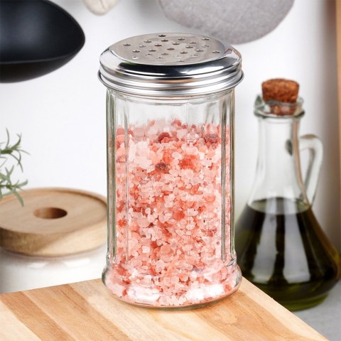 Pojemnik na przyprawy z sitkiem szklany 350ml słoik słoiczek organizer VILDE 229208