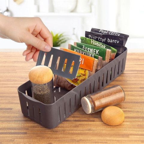 Pojemnik organizer na przyprawy do szuflady pojemniki szary ORION 731615