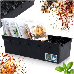 Pojemnik organizer na przyprawy torebki do szuflad pojemniki czarny VILDE 150803