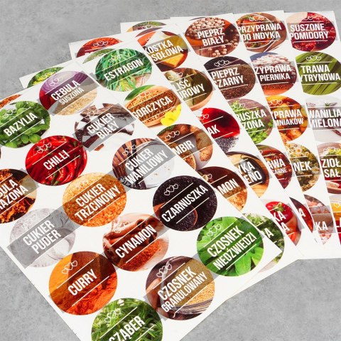 Pojemniki na przyprawy 24 szt 100ml pojemnik szklany + 90 etykiety VILDE 229193