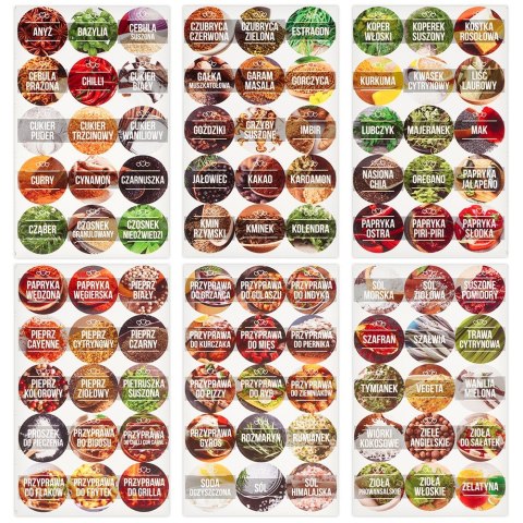 Pojemniki na przyprawy 24 szt 100ml pojemnik szklany + 90 etykiety VILDE 229193