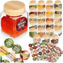Pojemniki na przyprawy 24 szt 100ml pojemnik szklany + 90 etykiety VILDE 229194