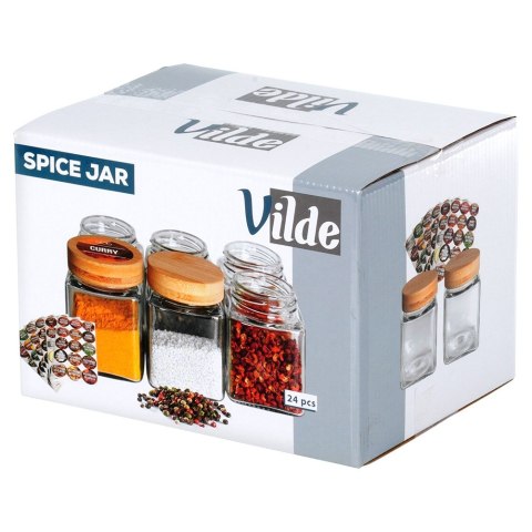Pojemniki na przyprawy 24 szt 100ml pojemnik szklany + 90 etykiety VILDE 229194