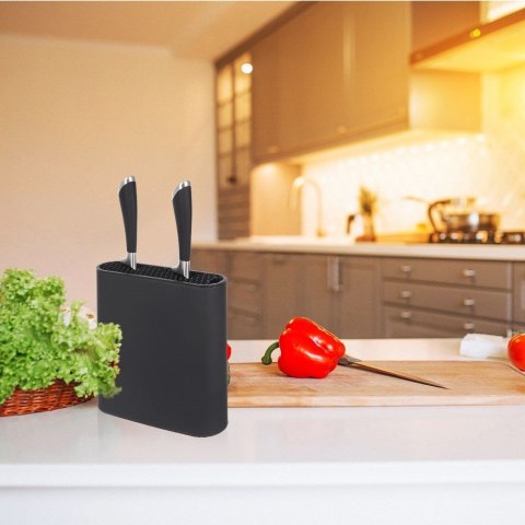 Stojak na noże kuchenne organizer blok uniwersalny pojemnik czarny VILDE 229043