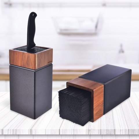 Stojak na noże kuchenne organizer blok uniwersalny pojemnik drewniany WOODEN ORION 540596