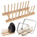 Stojak na pokrywki talerze organizer drewniany 35.5x13.5x11cm ORION 122971