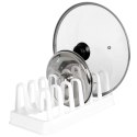 Stojak na pokrywki talerze organizer plastikowy biały STORAGE SOLUTIONS 229052