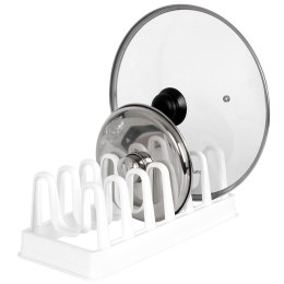 Stojak na pokrywki talerze organizer plastikowy biały STORAGE SOLUTIONS 229052