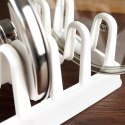 Stojak na pokrywki talerze organizer plastikowy biały STORAGE SOLUTIONS 229052