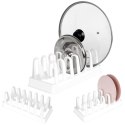 Stojak na pokrywki talerze organizer plastikowy biały STORAGE SOLUTIONS 229052
