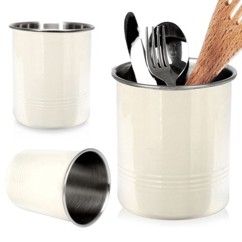 Stojak na przybory kuchenne uniwersalny stalowy beżowy VILDE 122986