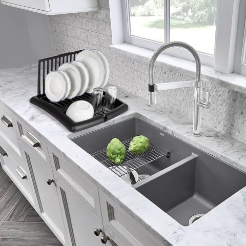 Suszarka do naczyń na naczynia składana stojąca czarna 43.5x38.5x27cm VILDE 150636