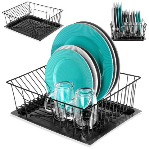 Suszarka do naczyń na naczynia stojąca czarna 35x29x13.5cm VILDE 229025