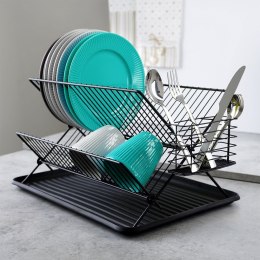 Suszarka do naczyń na naczynia stojąca czarna 45x32x25.5cm VILDE 150622