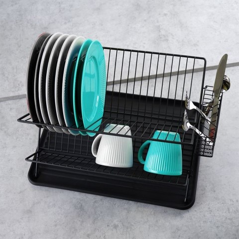 Suszarka do naczyń na naczynia stojąca czarna 45x32x25.5cm VILDE 150622