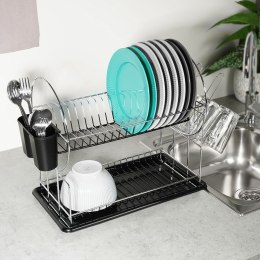 Suszarka do naczyń na naczynia stojąca dwupoziomowa czarna 50x23.5x36cm ACER NAVA 10-186-110