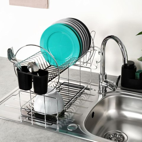 Suszarka do naczyń na naczynia stojąca dwupoziomowa czarna 50x23.5x36cm ACER NAVA 10-186-110