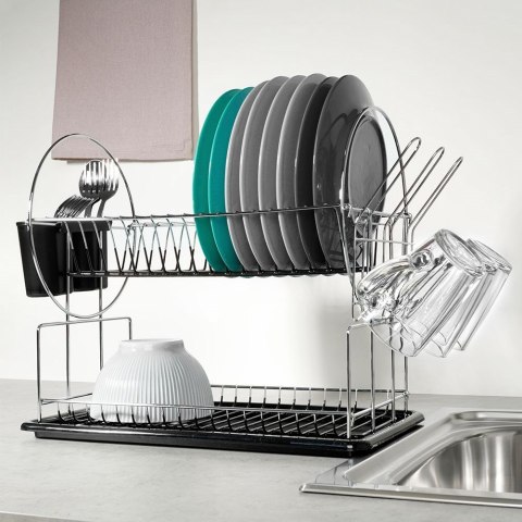 Suszarka do naczyń na naczynia stojąca dwupoziomowa czarna 50x23.5x36cm ACER NAVA 10-186-110