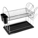 Suszarka do naczyń na naczynia stojąca dwupoziomowa czarna 50x23.5x36cm ACER NAVA 10-186-110