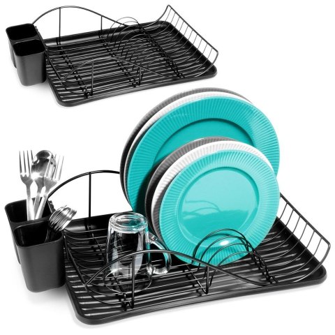 Suszarka do naczyń na naczynia stojąca na blat czarna 43x31x12.5cm VILDE 229049