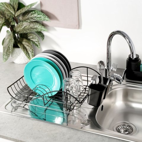 Suszarka do naczyń na naczynia stojąca na blat czarna 43x31x12.5cm VILDE 229049