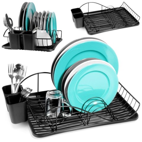 Suszarka do naczyń na naczynia stojąca na blat czarna 43x31x12.5cm VILDE 229049