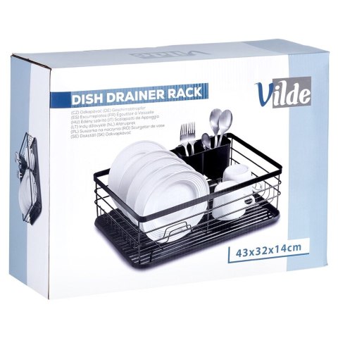 Suszarka do naczyń na naczynia stojąca na blat czarna 43x32x14.5cm VILDE 229044