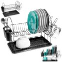 Suszarka do naczyń na naczynia stojąca na blat czarna 51x23.5x33.5cm VILDE 229037