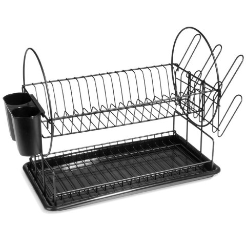 Suszarka do naczyń na naczynia stojąca na blat czarna 51x23.5x33.5cm VILDE 229037