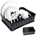 Suszarka do naczyń na naczynia stojąca plastikowa czarna 39.5x31x12cm VILDE 229061-C