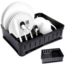 Suszarka do naczyń na naczynia stojąca plastikowa czarna 39.5x31x12cm VILDE 229061-C