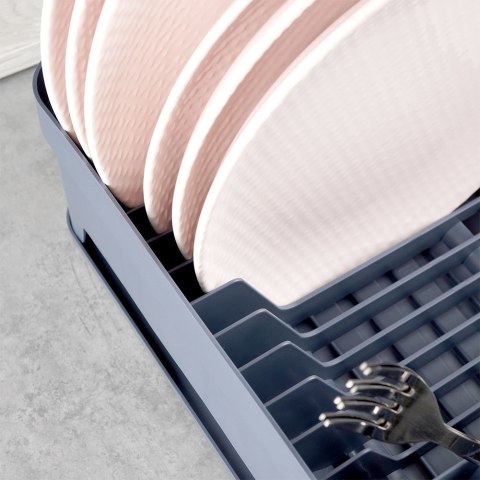 Suszarka do naczyń na naczynia stojąca plastikowa szara 39.5x31x12cm VILDE 229061-S