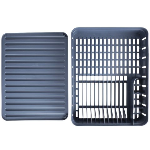 Suszarka do naczyń na naczynia stojąca plastikowa szara 39.5x31x12cm VILDE 229061-S