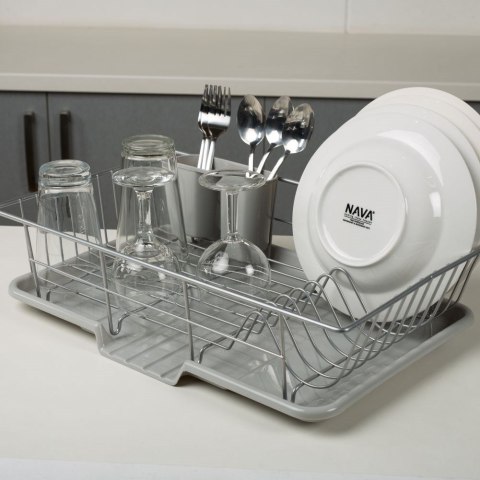 Suszarka do naczyń na naczynia stojąca szara MISTY 48x30x12cm NAVA 10-186-016