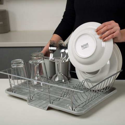 Suszarka do naczyń na naczynia stojąca szara MISTY 48x30x12cm NAVA 10-186-016