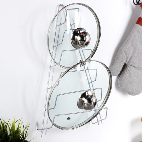 Wieszak uchwyt na pokrywki organizer metalowy VILDE 532051