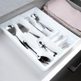 Wkład na sztućce do szuflady szuflad organizer biały 2-poziomowy 38.5x28cm ORION 150745