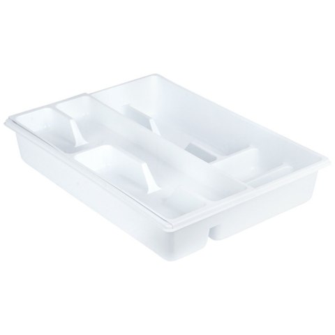 Wkład na sztućce do szuflady szuflad organizer biały 2-poziomowy 38.5x28cm ORION 150745