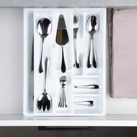 Wkład na sztućce do szuflady szuflad organizer biały 2-poziomowy 38.5x28cm ORION 150745