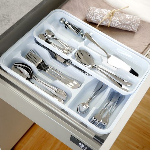 Wkład na sztućce do szuflady szuflad organizer biały 39x30.5cm VILDE 229053