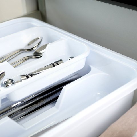 Wkład na sztućce do szuflady szuflad organizer biały 39x30.5cm VILDE 229053