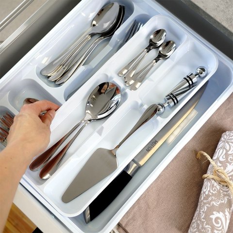 Wkład na sztućce do szuflady szuflad organizer biały 39x30.5cm VILDE 229053