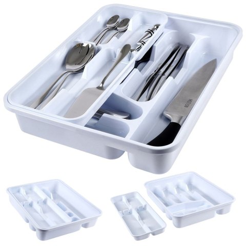 Wkład na sztućce do szuflady szuflad organizer biały 39x30.5cm VILDE 229053