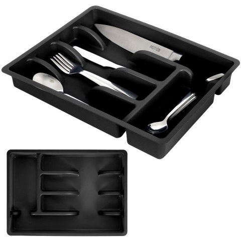 Wkład na sztućce do szuflady szuflad organizer czarny 36x25.5cm VILDE 229048-C