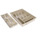 Wkład na sztućce do szuflady szuflad organizer szary 2-poziomowy 38.5x28cm ORION 150746