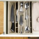 Wkład na sztućce do szuflady szuflad organizer szary 2-poziomowy 38.5x28cm ORION 150746