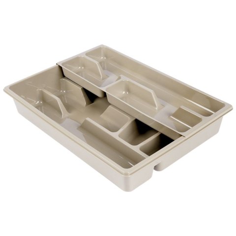 Wkład na sztućce do szuflady szuflad organizer szary 2-poziomowy 38.5x28cm ORION 150746
