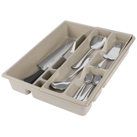 Wkład na sztućce do szuflady szuflad organizer szary 2-poziomowy 38.5x28cm ORION 150746