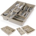 Wkład na sztućce do szuflady szuflad organizer szary 2-poziomowy 38.5x28cm ORION 150746