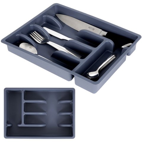 Wkład na sztućce do szuflady szuflad organizer szary 36x25.5cm VILDE 229048-S